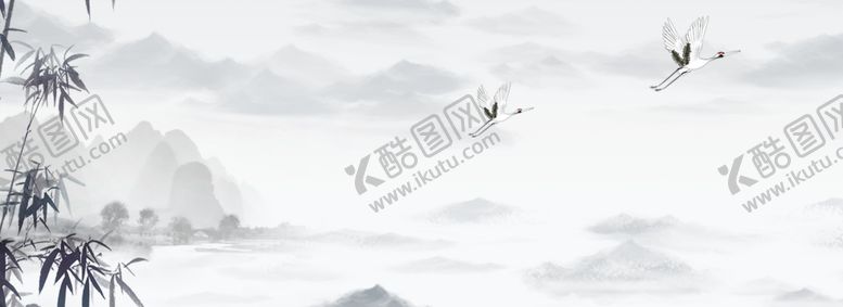 编号：86267409220029559294【酷图网】源文件下载-白色简约中国风水墨山水背景