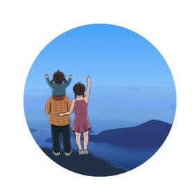 重阳节登高插画海报