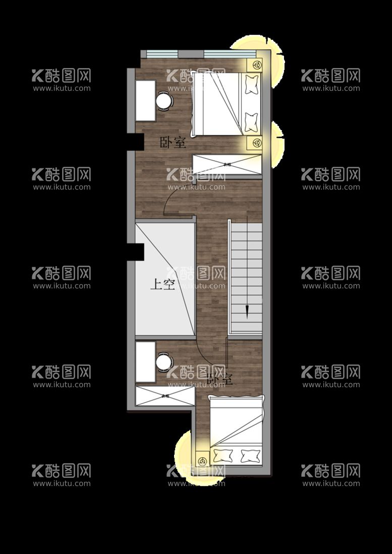 编号：83552611112321342281【酷图网】源文件下载-C户型图二层