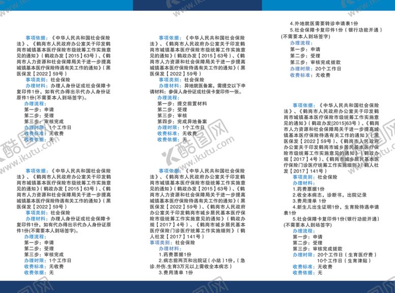 编号：80016202070128361150【酷图网】源文件下载-社保局医疗保障三折页