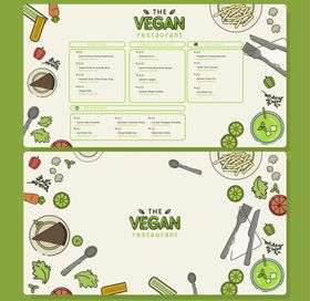 编号：53792610011138363089【酷图网】源文件下载-彩绘素食餐馆菜单