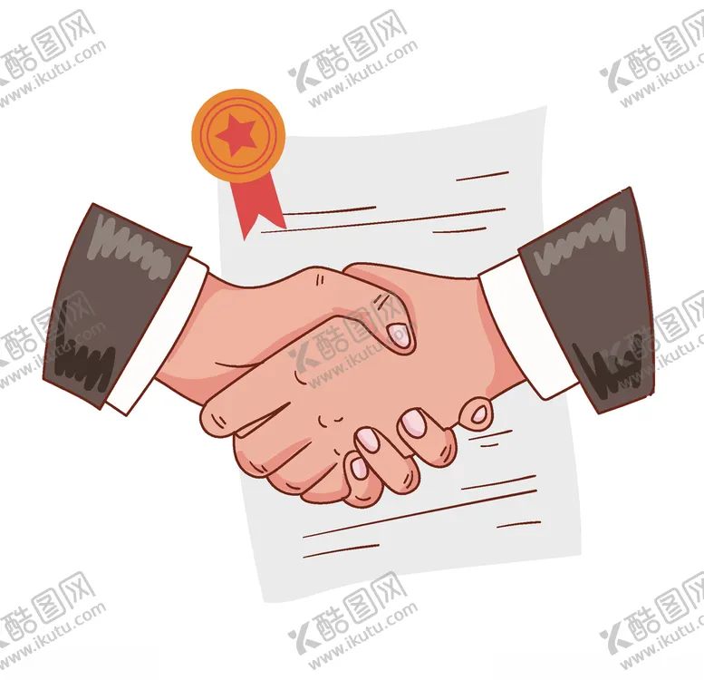 编号：22418204301707038863【酷图网】源文件下载-手绘签约成功插画