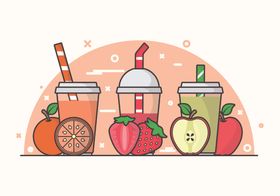 卡通饮料果汁