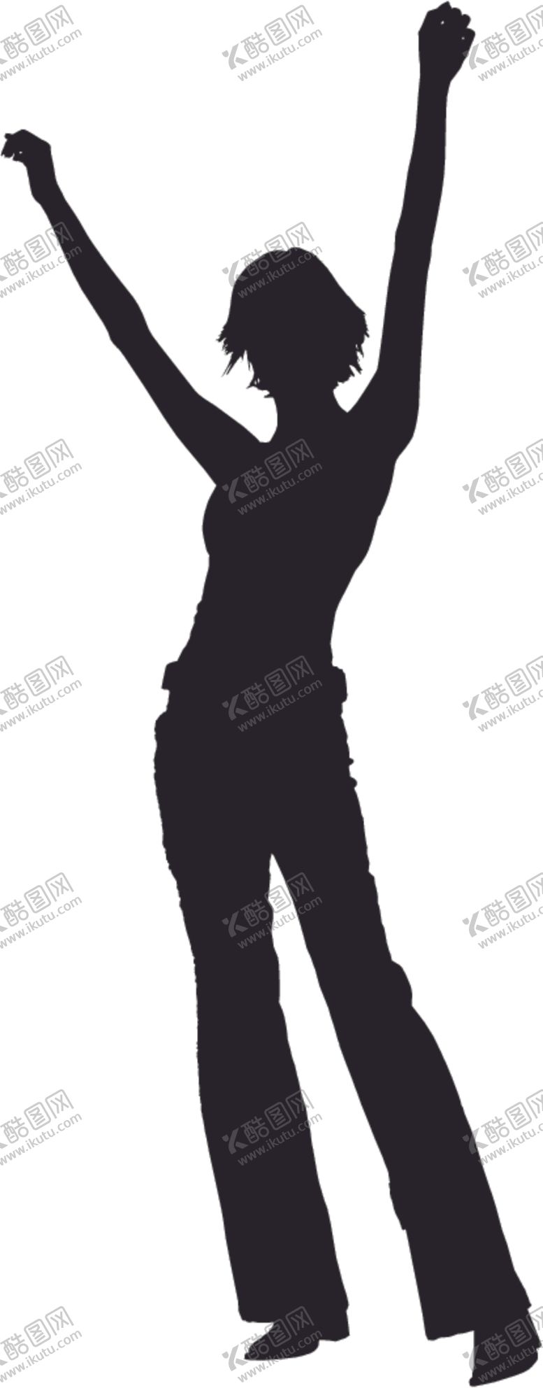 编号：44542906170327084770【酷图网】源文件下载-欢呼的人剪影