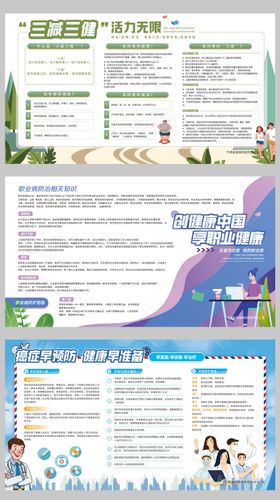 三健三减肿瘤预防宣传展板