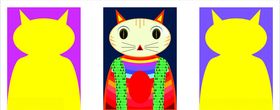 猫咪动物装饰画暖调装饰画文化艺术