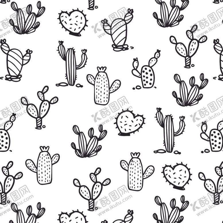 编号：80660009141221501269【酷图网】源文件下载-手绘可爱仙人掌背景底纹