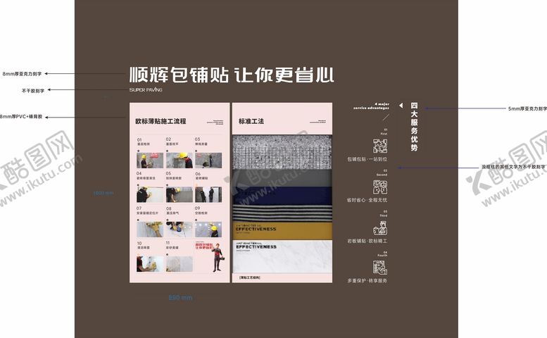 编号：18259601260425277642【酷图网】源文件下载-瓷砖铺贴流程