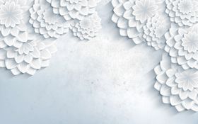 花鸟画浮雕花背景墙