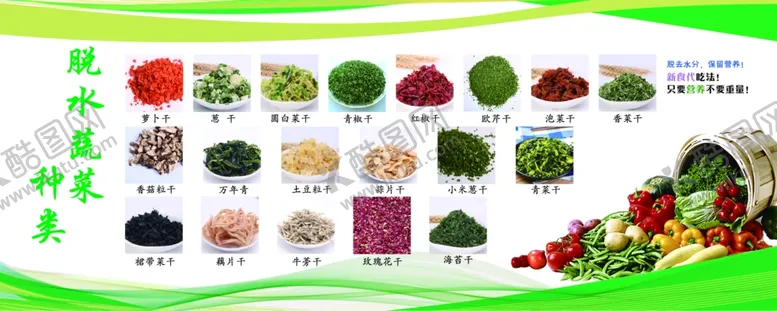 编号：78902407012336014803【酷图网】源文件下载-脱水蔬菜种类