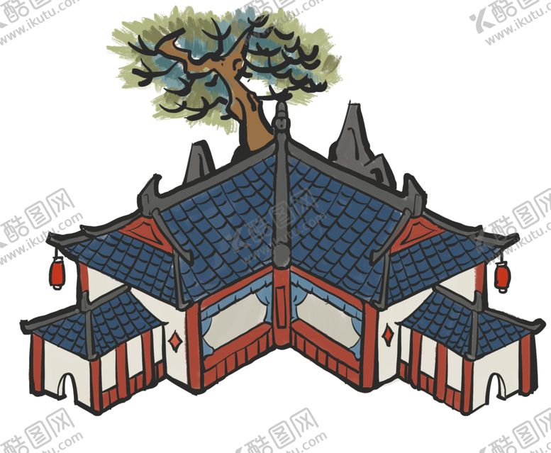 编号：22383904201233562215【酷图网】源文件下载-手绘古建筑