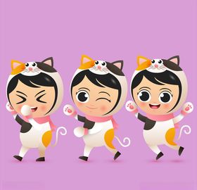 卡通小女孩