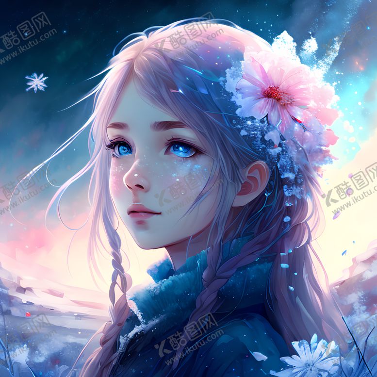 编号：76060201312042232074【酷图网】源文件下载-雪花美女