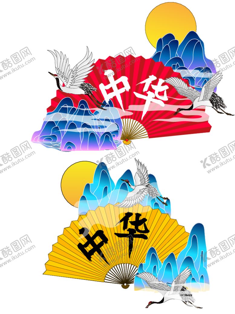 编号：39834112240716106569【酷图网】源文件下载-国潮扇子矢量图