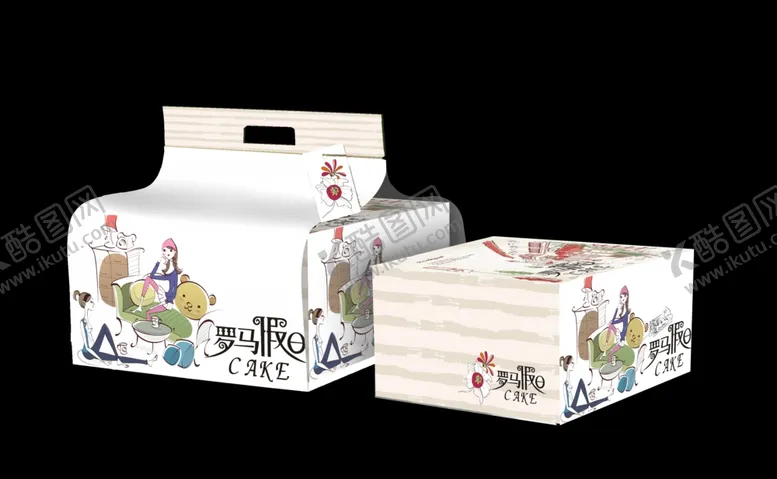 编号：17537605140443156948【酷图网】源文件下载-罗马假日蛋糕盒