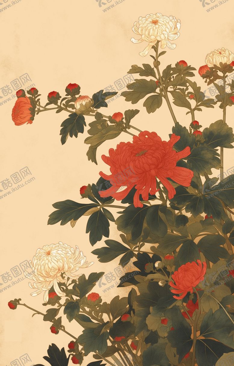 编号：19526101282144143067【酷图网】源文件下载-古典菊花