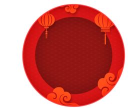 新年灯笼背景元素PNG素材