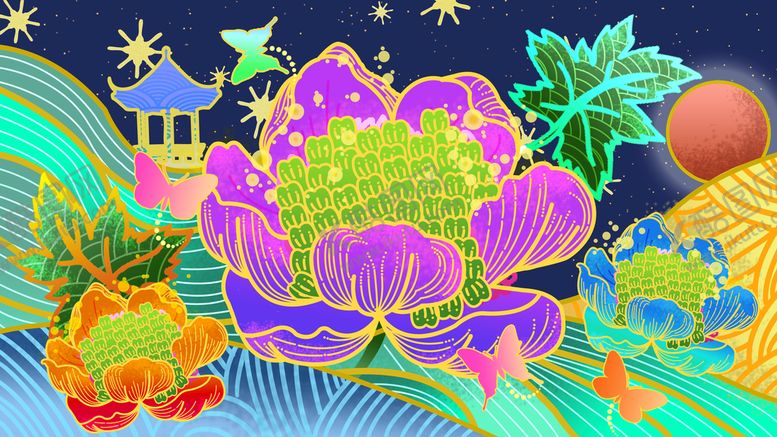 编号：54260309130323425384【酷图网】源文件下载-古典花卉插画         