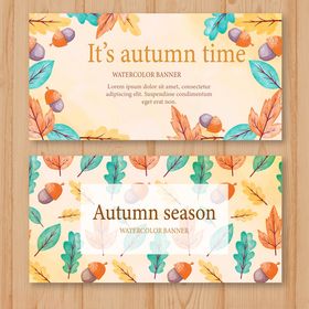 秋季主题装饰横幅设计