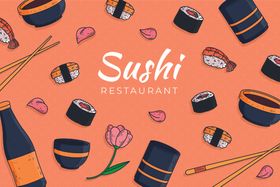 寿司美食插画