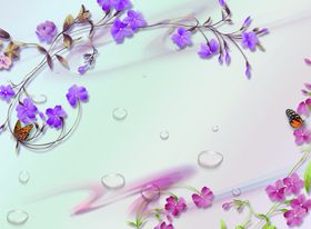 背景装饰花砖墙背景墙紫色墨绿色