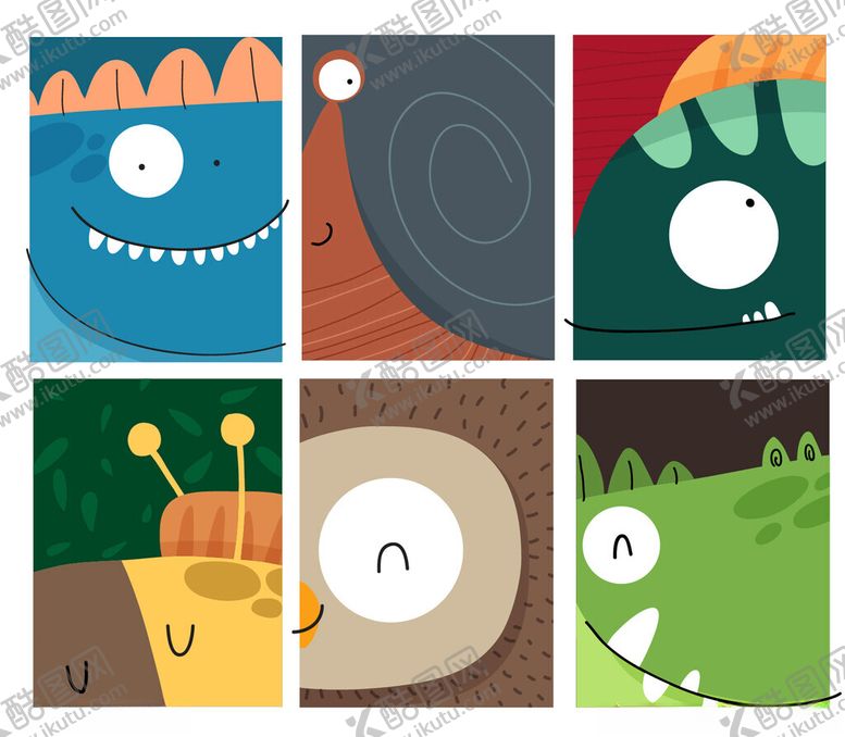 编号：66210804011920282286【酷图网】源文件下载-可爱卡通怪物图案集合