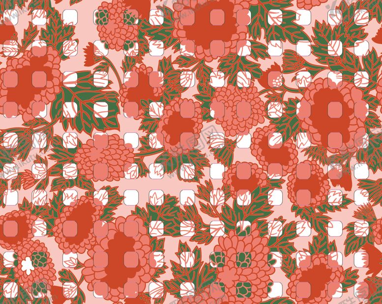 编号：22973209271547408191【酷图网】源文件下载-格子花数码印花