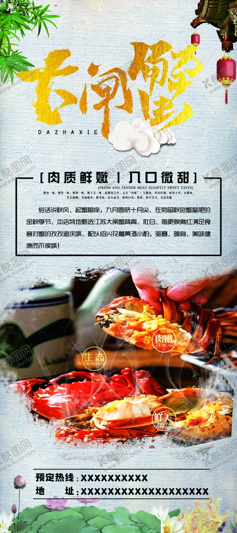 编号：75576709271949264027【酷图网】源文件下载-大闸蟹菊香蟹肥