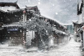 雪景海报 大雪纷飞 背景效果图