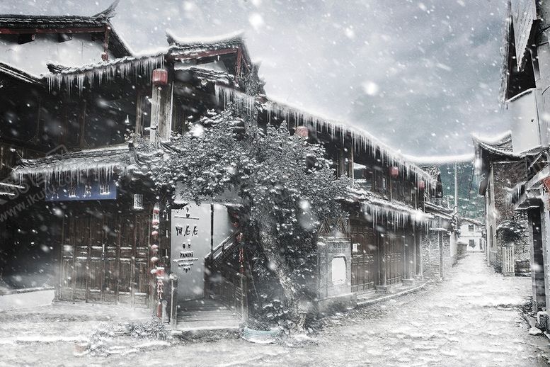 编号：06421809162140216173【酷图网】源文件下载-古镇雪景