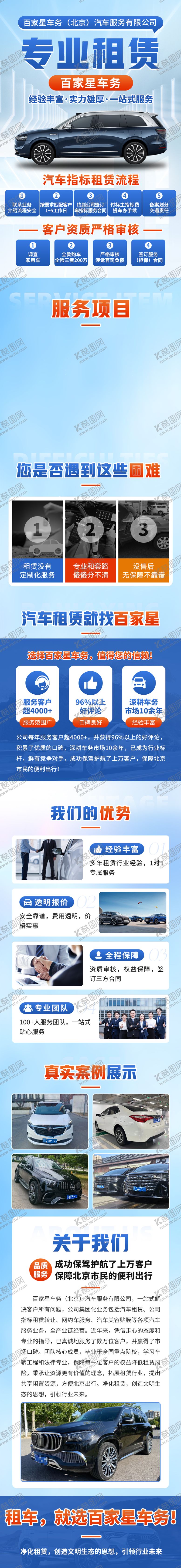 编号：67305608121834465376【酷图网】源文件下载-汽车租赁落地页长图海报