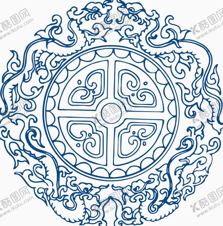 编号：55105111232156261590【酷图网】源文件下载-青花瓷花纹