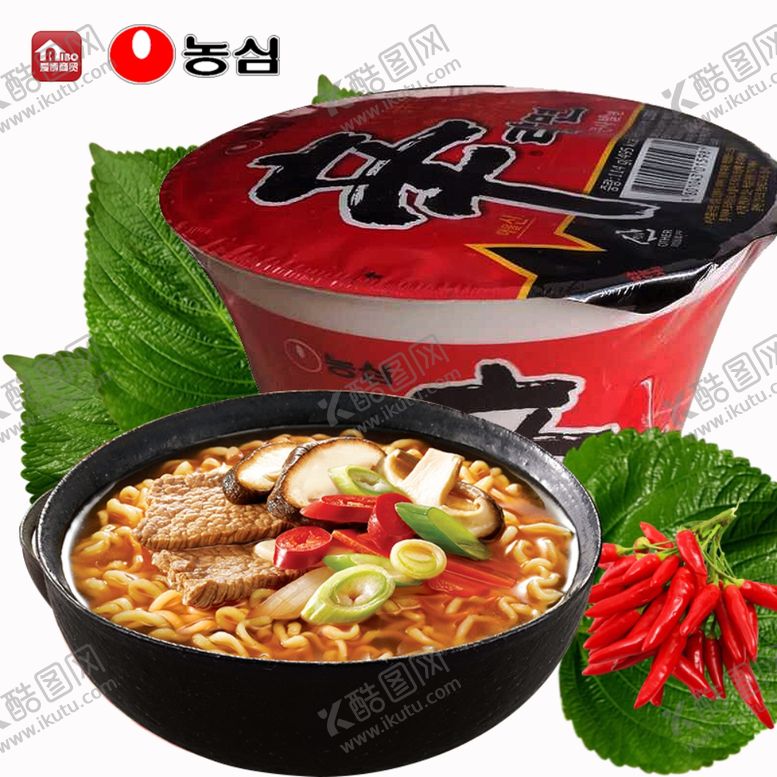 编号：37053010202113123222【酷图网】源文件下载-韩国农心辛拉面碗面方便面红色