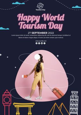 旅行海报出国游游广告世界那么大青春