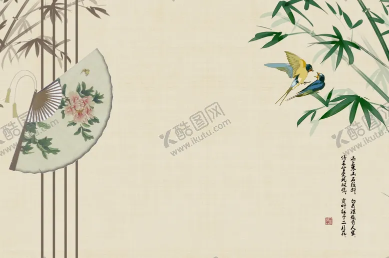 编号：74989002180108245387【酷图网】源文件下载-古风素雅古典工笔画背景PSD