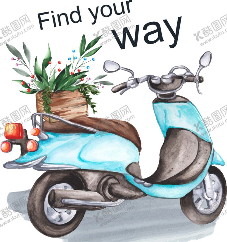 编号：86052409182238444283【酷图网】源文件下载-蓝色摩托