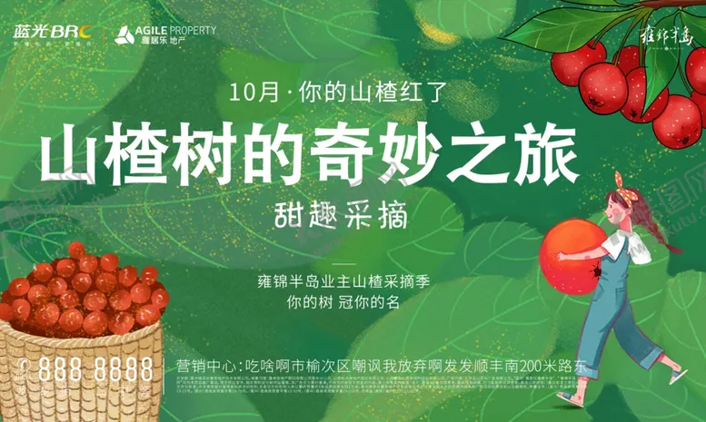 编号：72778803072109174361【酷图网】源文件下载-山楂采摘节背景板