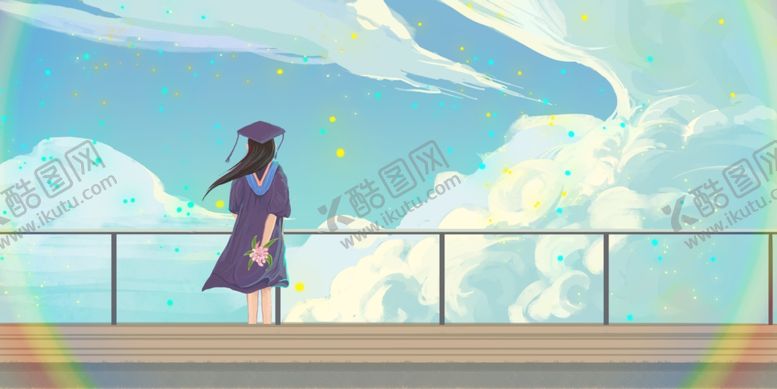 编号：50212510310009252495【酷图网】源文件下载-天台天空人物插画合成背景素材