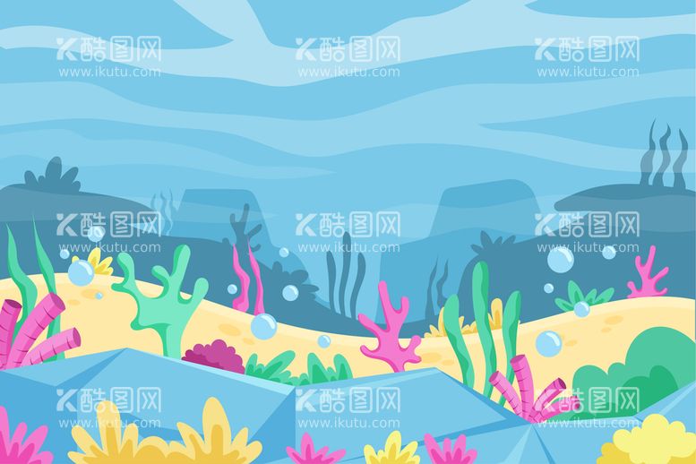 编号：29586709130314210142【酷图网】源文件下载-海底世界海洋生物插图