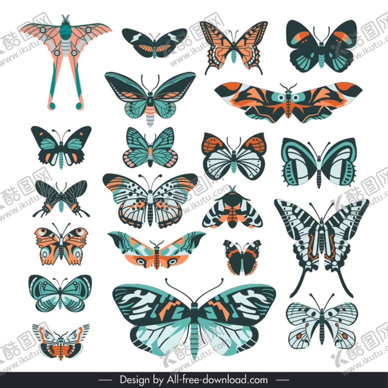 编号：99804110011858426036【酷图网】源文件下载-卡通蝴蝶