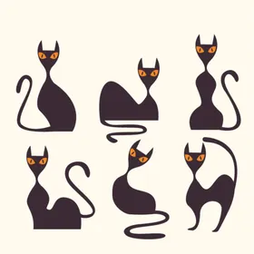 万圣节猫咪黑卡通卡通形象