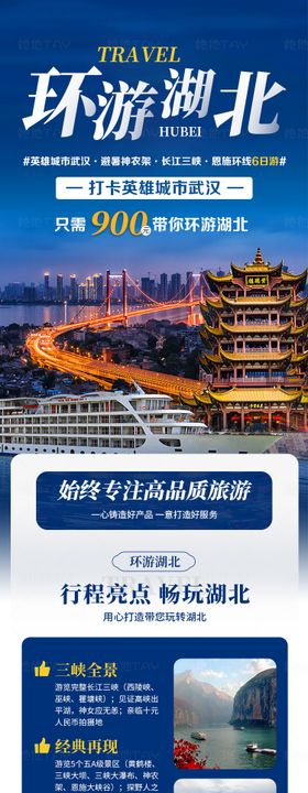 环游湖北旅游长图