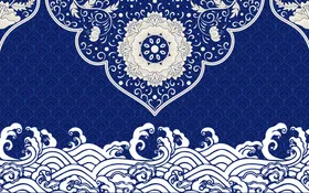 中式花纹复古框框边框元素