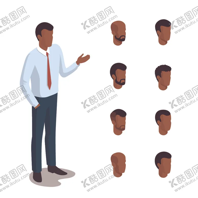 编号：74975906301841026765【酷图网】源文件下载-卡通商业商务白领人士人物