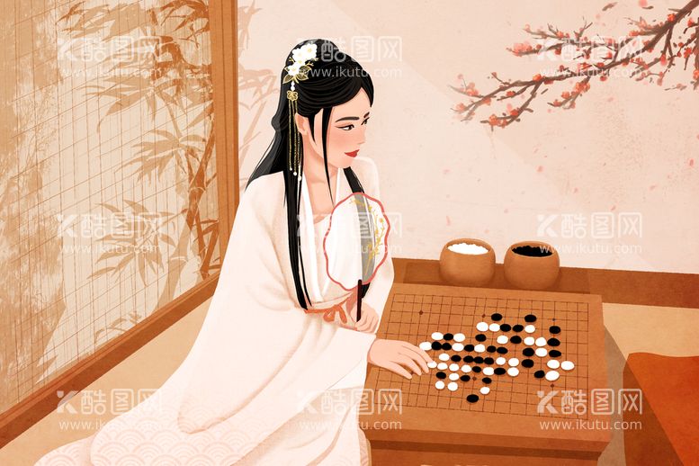 编号：02467310080507039146【酷图网】源文件下载-下棋的女子