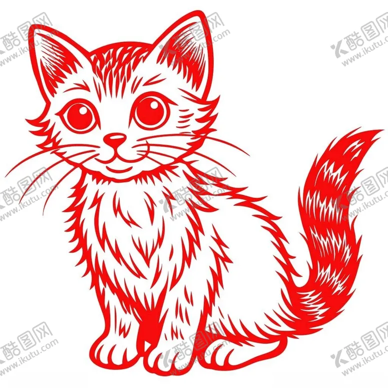 编号：14071602261241465479【酷图网】源文件下载-剪纸风格的猫