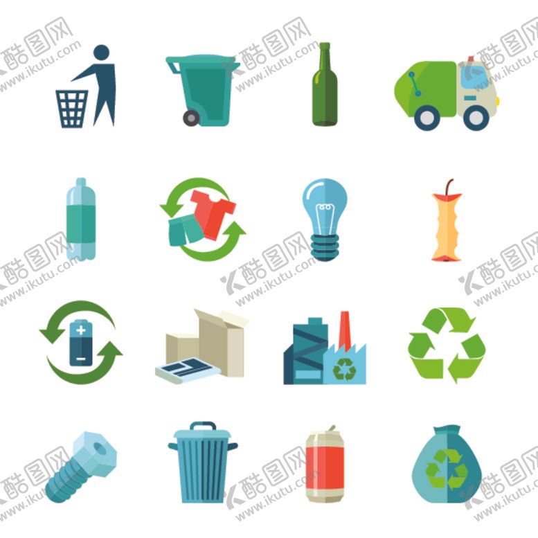 编号：76130210081224522227【酷图网】源文件下载-垃圾处理主题图标icon