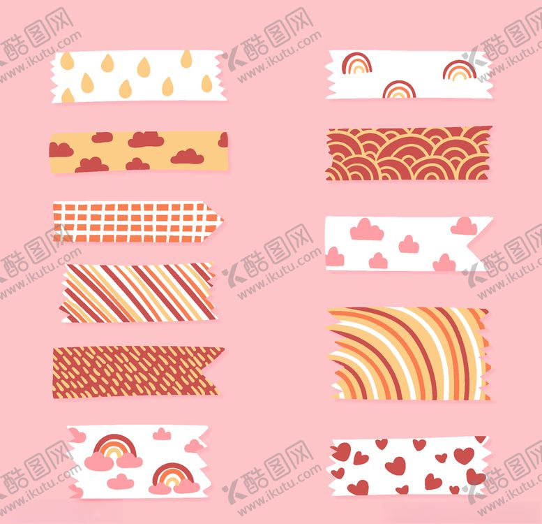 编号：63330609251440266970【酷图网】源文件下载-纸胶带图案