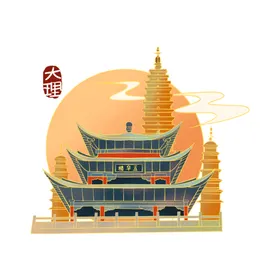 国潮插画背景广告城市宣传创意