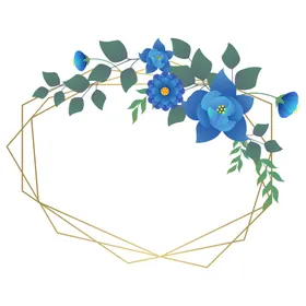 金色边框植物花环标题栏免抠图